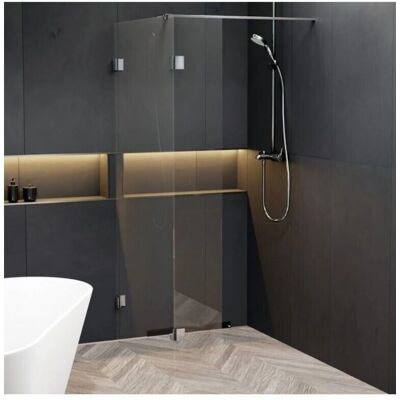 Riho X402 Cabine de Douche Walk-In - Chrome - 120x200cm - Publicité Riho X402 Cabine de Douche Walk-In - Chrome - 120x200cm - Publicité