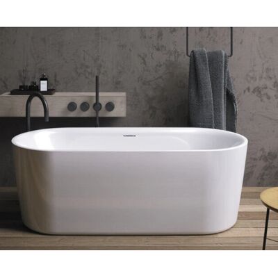RIHO Modesty Freistehende Badewanne - Oval, 187L, Weiß RIHO Modesty Freistehende Badewanne - Oval, 187L, Weiß