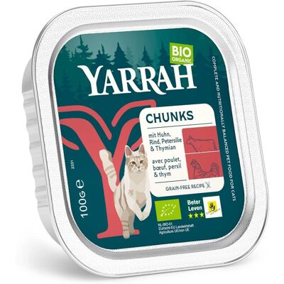 Jedzenie organiczne dla kota Yarrah - Kurczak i Wołowina - 12x100g Jedzenie organiczne dla kota Yarrah - Kurczak i Wołowina - 12x100g