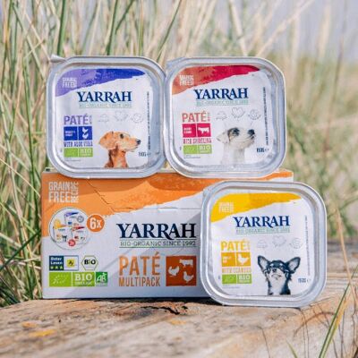 Yarrah Comida orgánica para perros pack múltiple de carne de vaca, pollo, pavo 900 g Yarrah Comida orgánica para perros pack múltiple de carne de vaca, pollo, pavo 900 g