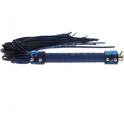 Flogger BDSM Florence Collection OUCH! - Cuir de serpent, bleu Flogger BDSM Florence Collection OUCH! - Cuir de serpent, bleu