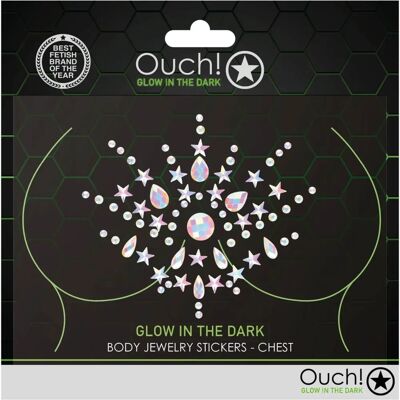 Ouch! Autocollants de Bijoux Corporels Lumineux - Poitrine - Opale Ouch! Autocollants de Bijoux Corporels Lumineux - Poitrine - Opale