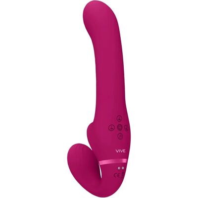 VIVE Dual Vibrating & Air Wave Strapless Strapon - Rose VIVE Dual Vibrating & Air Wave Strapless Strapon - Rose