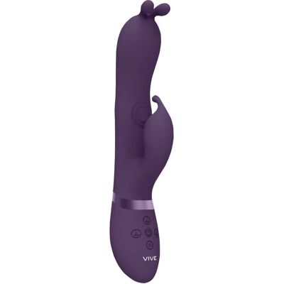 VIVE Gada - Vibromasseur Triple Moteur Imperméable Point G et Clitoris - Violet VIVE Gada - Vibromasseur Triple Moteur Imperméable Point G et Clitoris - Violet