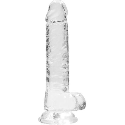 Realrock Crystal Clear Dildo mit Balls - 7''/18cm Realrock Crystal Clear Dildo mit Balls - 7''/18cm