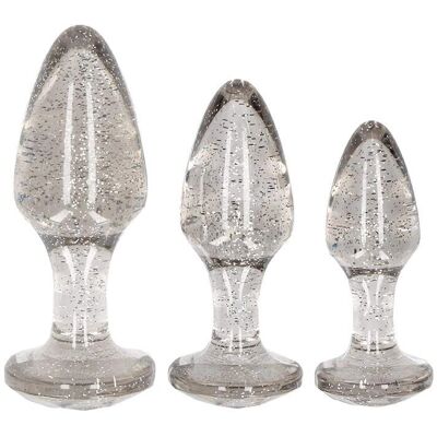 Kit de 3 plugs anal en acrylique gris - Sécurité, Étanche Kit de 3 plugs anal en acrylique gris - Sécurité, Étanche
