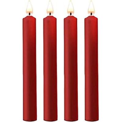 Ouch! Bougies BDSM Basse Température Rouge - Kit 4 Grandes Bougies Ouch! Bougies BDSM Basse Température Rouge - Kit 4 Grandes Bougies