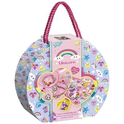 TOTUM Kreativität Einhorn 2 in 1 Geschenkbox - Armbänder und Glitzer-Mosaik TOTUM Kreativität Einhorn 2 in 1 Geschenkbox - Armbänder und Glitzer-Mosaik