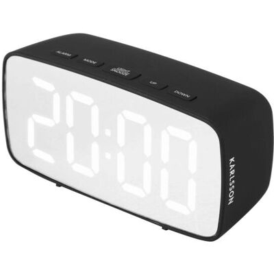 Reloj Despertador Karlsson Negro - Reloj Moderno con Pantalla de Espejo LED Reloj Despertador Karlsson Negro - Reloj Moderno con Pantalla de Espejo LED