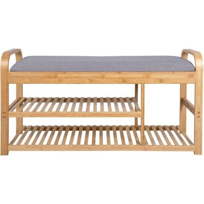 Banquette Intérieure en Bois Clair Leitmotiv - Modèle LM2038GY - Publicité Banquette Intérieure en Bois Clair Leitmotiv - Modèle LM2038GY - Publicité