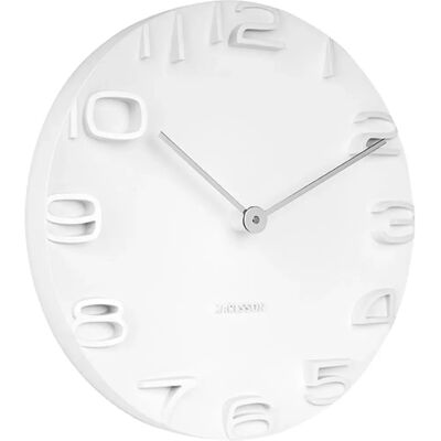Karlsson Weiß Modell KA5311WH - Wanduhr mit Chromzeigern Karlsson Weiß Modell KA5311WH - Wanduhr mit Chromzeigern