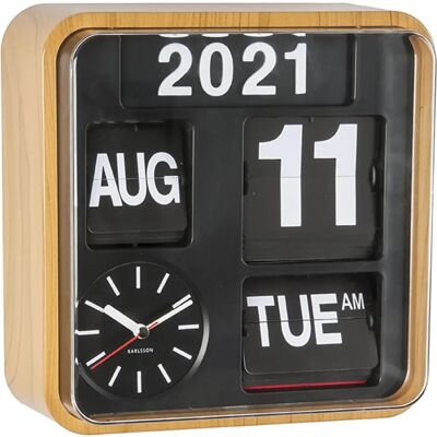 Horloge Murale Mini Flip de Bambou Karlsson - Style Rétro, 24,5cm Horloge Murale Mini Flip de Bambou Karlsson - Style Rétro, 24,5cm