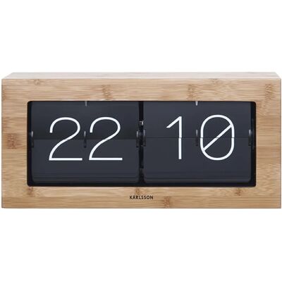Horloge Flip en Bambou Noir Karlsson KA5642WD - Horloge Horloge Flip en Bambou Noir Karlsson KA5642WD - Horloge