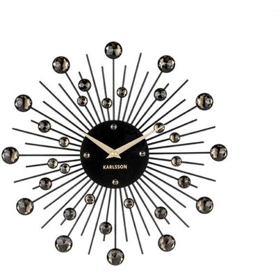Karlsson Sunburst Černé Nástěnné Hodiny - Kruh Quartz Karlsson Sunburst Černé Nástěnné Hodiny - Kruh Quartz