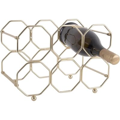 Składany złoty stojak na wino Honeycomb od Present Time - Stojak na wino Składany złoty stojak na wino Honeycomb od Present Time - Stojak na wino