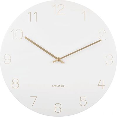 Karlsson Weißer Metall Charm Uhr mit Gravierten Zahlen - Wanduhr Karlsson Weißer Metall Charm Uhr mit Gravierten Zahlen - Wanduhr