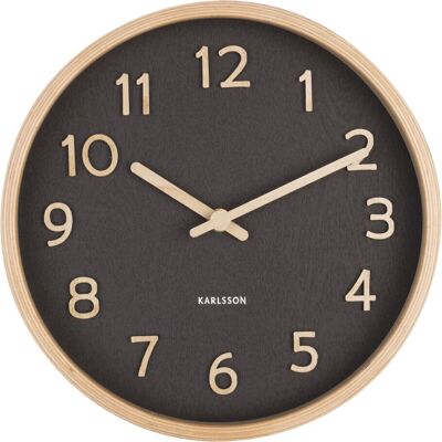 Karlsson Pure 22 cm Černé Dřevěné Nástěnné Hodiny - Nástěnné Hodiny Karlsson Pure 22 cm Černé Dřevěné Nástěnné Hodiny - Nástěnné Hodiny