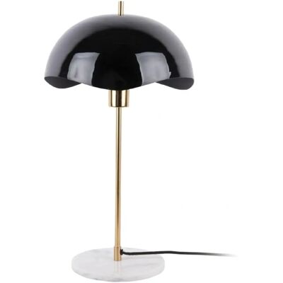 Leitmotiv Waved Dome - Metall & Marmor Tischlampe - Schwarz Leitmotiv Waved Dome - Metall & Marmor Tischlampe - Schwarz