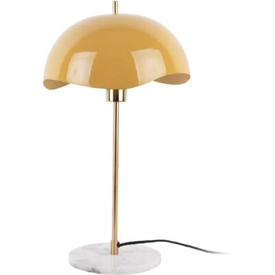 Leitmotiv Waved Dome - Gul Bordlampe - Vintage Stil Leitmotiv Waved Dome - Gul Bordlampe - Vintage Stil