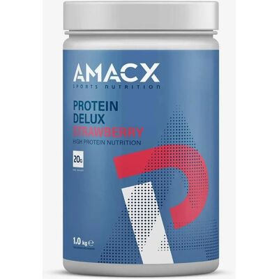Amacx Protein Delux sabor fresa 1 kg - Batido de proteínas Amacx Protein Delux sabor fresa 1 kg - Batido de proteínas