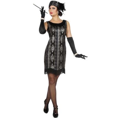 Wilbers 20-tallet Gatsby Lady svart-sølv 44 Costume Wilbers 20-tallet Gatsby Lady svart-sølv 44 Costume