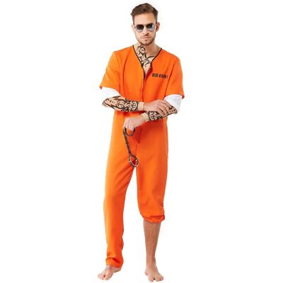 Buttinette Gefängnisoverall für Herren - 2-Lagen-Optik, orange/weiß Buttinette Gefängnisoverall für Herren - 2-Lagen-Optik, orange/weiß