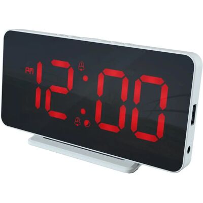 Réveil électronique Caliber HCG022 - Blanc Réveil électronique Caliber HCG022 - Blanc