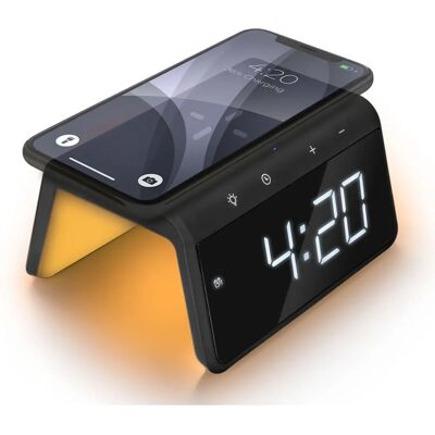 Caliber Digitaler Wecker mit Kabellosem Ladegerät - Doppelte Weckzeiten & Nachtlicht Caliber Digitaler Wecker mit Kabellosem Ladegerät - Doppelte Weckzeiten & Nachtlicht