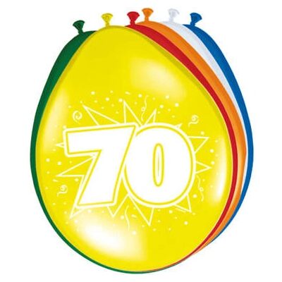 Folat 70. születésnapi latexlufikészlet - 8 db Folat 70. születésnapi latexlufikészlet - 8 db