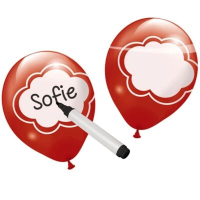 Folat BV Bunte Beschreibbare Ballons - 6 Stück Partybedarf Folat BV Bunte Beschreibbare Ballons - 6 Stück Partybedarf