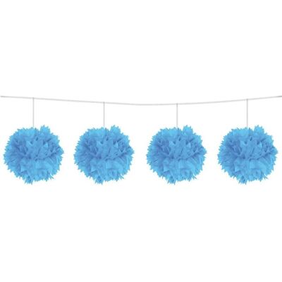 Folat BV Guirlande de pompons bleus - Décoration - Publicité Folat BV Guirlande de pompons bleus - Décoration - Publicité