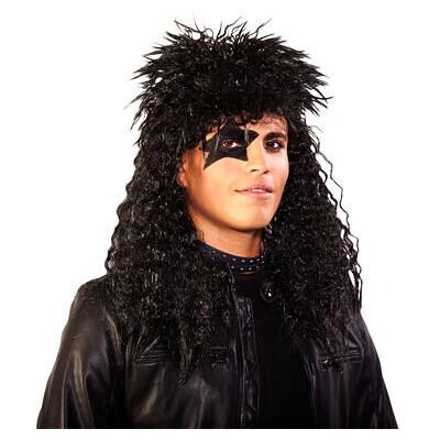 Peluca Kiss Negra 80s - Peluca Peluca Kiss Negra 80s - Peluca