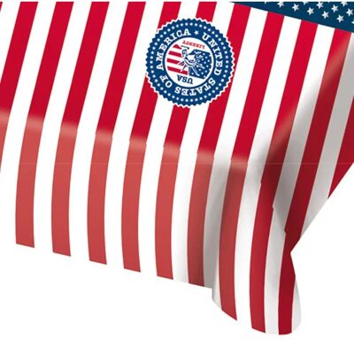 Nappe en plastique avec drapeau américain - 130x180cm - Nappe Nappe en plastique avec drapeau américain - 130x180cm - Nappe