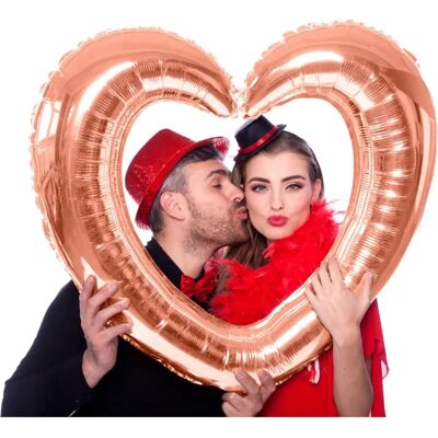 JADEO Aluminum Heart Frame Balloon - Pink Gold - 80 cm JADEO Aluminum Heart Frame Balloon - Pink Gold - 80 cm