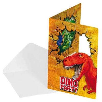 Folat 61860 Dinosaurier Party Einladungen - Mehrfarbig Folat 61860 Dinosaurier Party Einladungen - Mehrfarbig