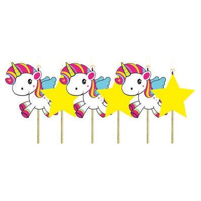 Folat 8714572650496 Bougie/Éclat de gâteau - Licorne, Rose, Blanc, Jaune Folat 8714572650496 Bougie/Éclat de gâteau - Licorne, Rose, Blanc, Jaune