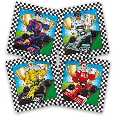 Folat Formel 1 Partyservietten - Bunt, 20 Stück, 33x33cm Folat Formel 1 Partyservietten - Bunt, 20 Stück, 33x33cm
