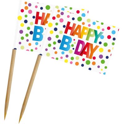 Folat BV Party Prikkers Happy Bday - 50 Stück Folat BV Party Prikkers Happy Bday - 50 Stück