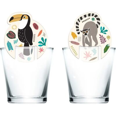 Luck and Luck Zoo Animal Drink Toppers - Décorations pour anniversaires enfants Luck and Luck Zoo Animal Drink Toppers - Décorations pour anniversaires enfants