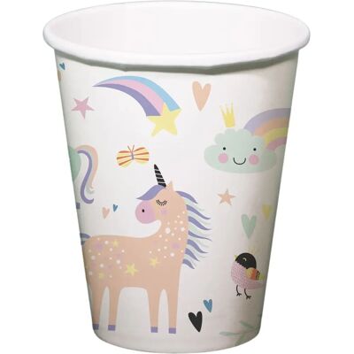 Folat Unicorn Rainbows Papierbecher - 6 Pastellfarben - Pappbecher Folat Unicorn Rainbows Papierbecher - 6 Pastellfarben - Pappbecher
