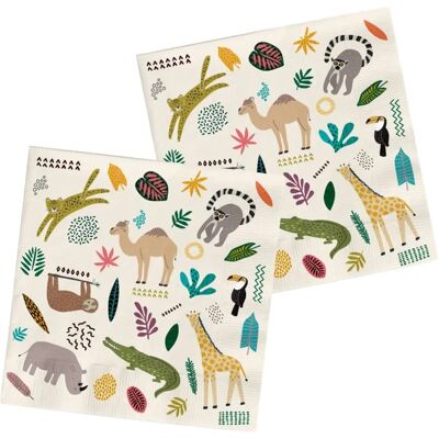 Luck and Luck Zoo Animal Papierservietten - Safari Jungle Partyware Luck and Luck Zoo Animal Papierservietten - Safari Jungle Partyware