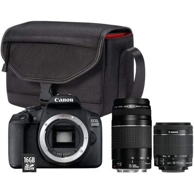 Appareil Photo Canon EOS 2000D Noir - Kit avec objectifs et accessoires - Publicité Appareil Photo Canon EOS 2000D Noir - Kit avec objectifs et accessoires - Publicité