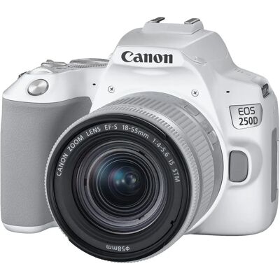 Canon EOS 250D Digital Camera - White - 24.1MP - 4K UHD - Wi-Fi - Bluetooth - Vari-angle Touch Screen Canon EOS 250D Digital Camera - White - 24.1MP - 4K UHD - Wi-Fi - Bluetooth - Vari-angle Touch Screen