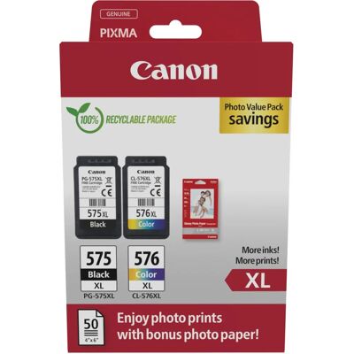 Canon PG-575XL/CL-576XL Valokuvapaketin Arvo (5437C006) Canon PG-575XL/CL-576XL Valokuvapaketin Arvo (5437C006)