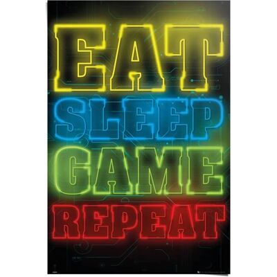 Reinders! - Zocken Eat sleep game repeat - 61 cm x 91.5 cm Reinders! - Zocken Eat sleep game repeat - 61 cm x 91.5 cm