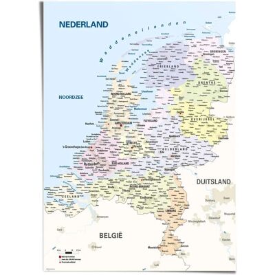 Reinders Schulkarte Niederlande - 100x140cm - blau - Poster Reinders Schulkarte Niederlande - 100x140cm - blau - Poster