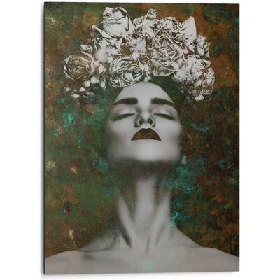 Reinders! Aluminium Wandbild Frau mit Blumenkranz - Kunst Deco Reinders! Aluminium Wandbild Frau mit Blumenkranz - Kunst Deco