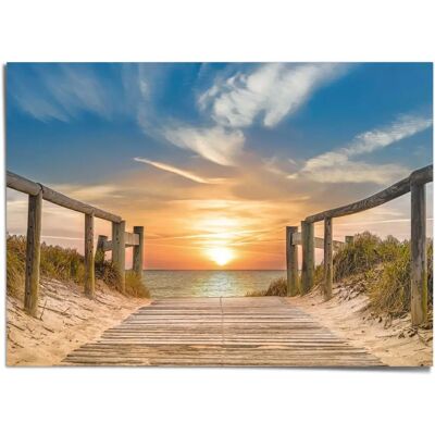 REINDERS - Sonnenuntergang am Strand - Blau - 140x100 cm - Poster REINDERS - Sonnenuntergang am Strand - Blau - 140x100 cm - Poster