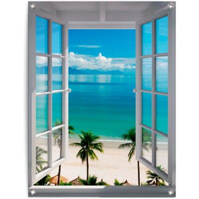 Reinders - Fenster zum Strand - Blau - 60x80 cm - Poster Reinders - Fenster zum Strand - Blau - 60x80 cm - Poster