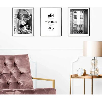 REINDERS - Fashion Woman - Schwarz/Weiß - 30x40 cm - Poster REINDERS - Fashion Woman - Schwarz/Weiß - 30x40 cm - Poster